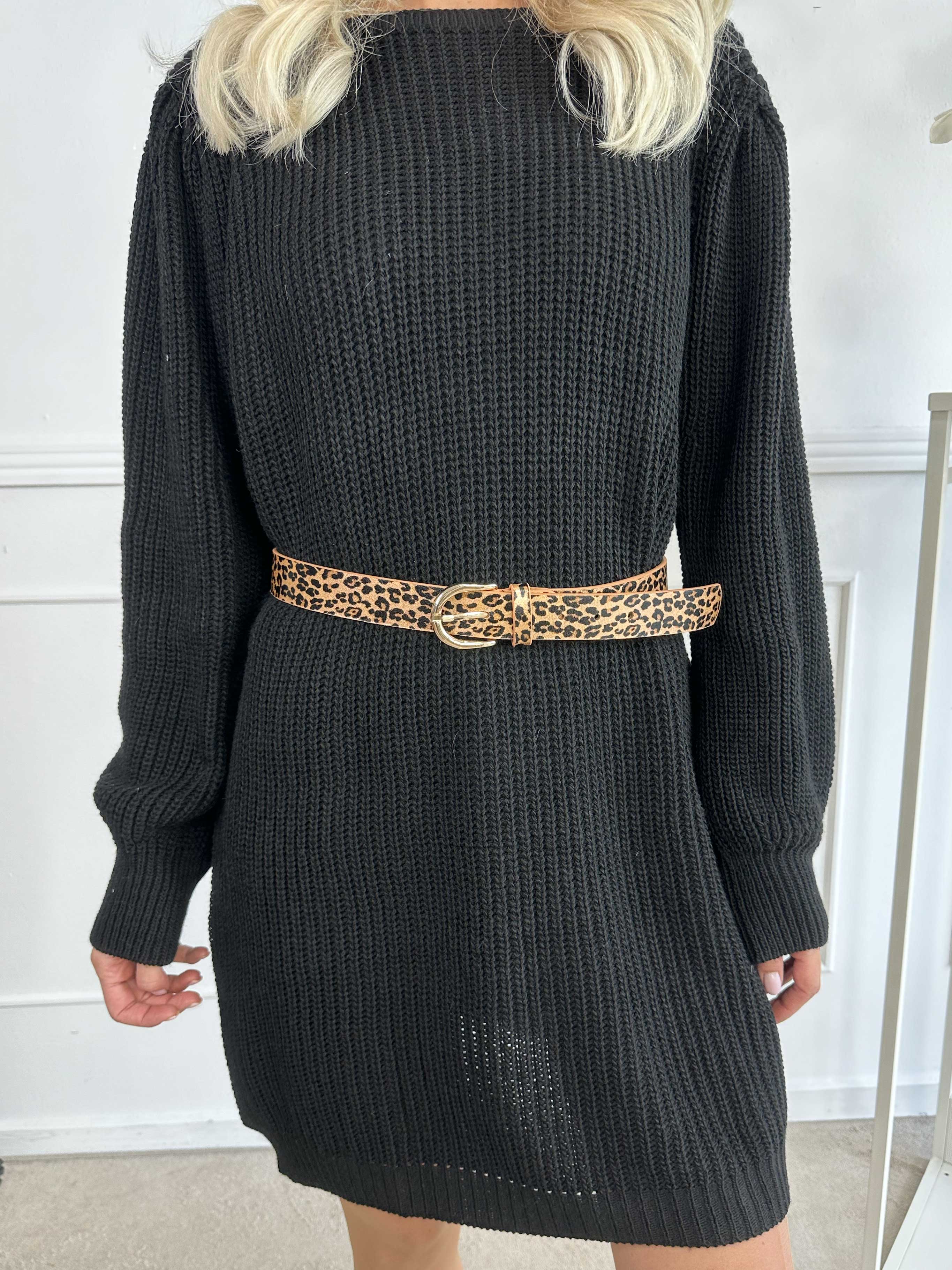 Harmony - Bælte med leopardprint og guld spænde